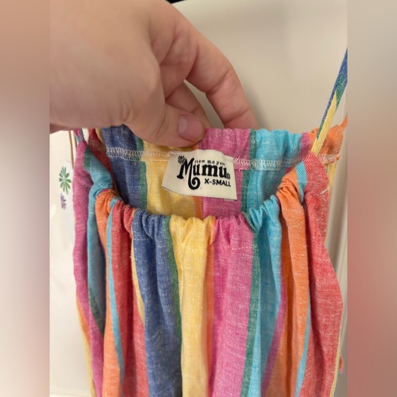 Show Me Your Mumu Carlotta Dress in Rainbow Stripe Size XS NWT - Picture 6 of 8